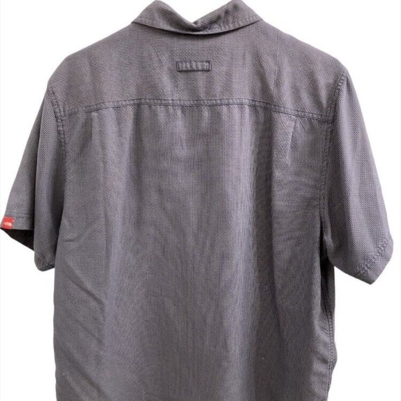 North Face Mens Shirt Sz Lg Short Sleeves Button Down Black Gray check - Picture 2 of 8